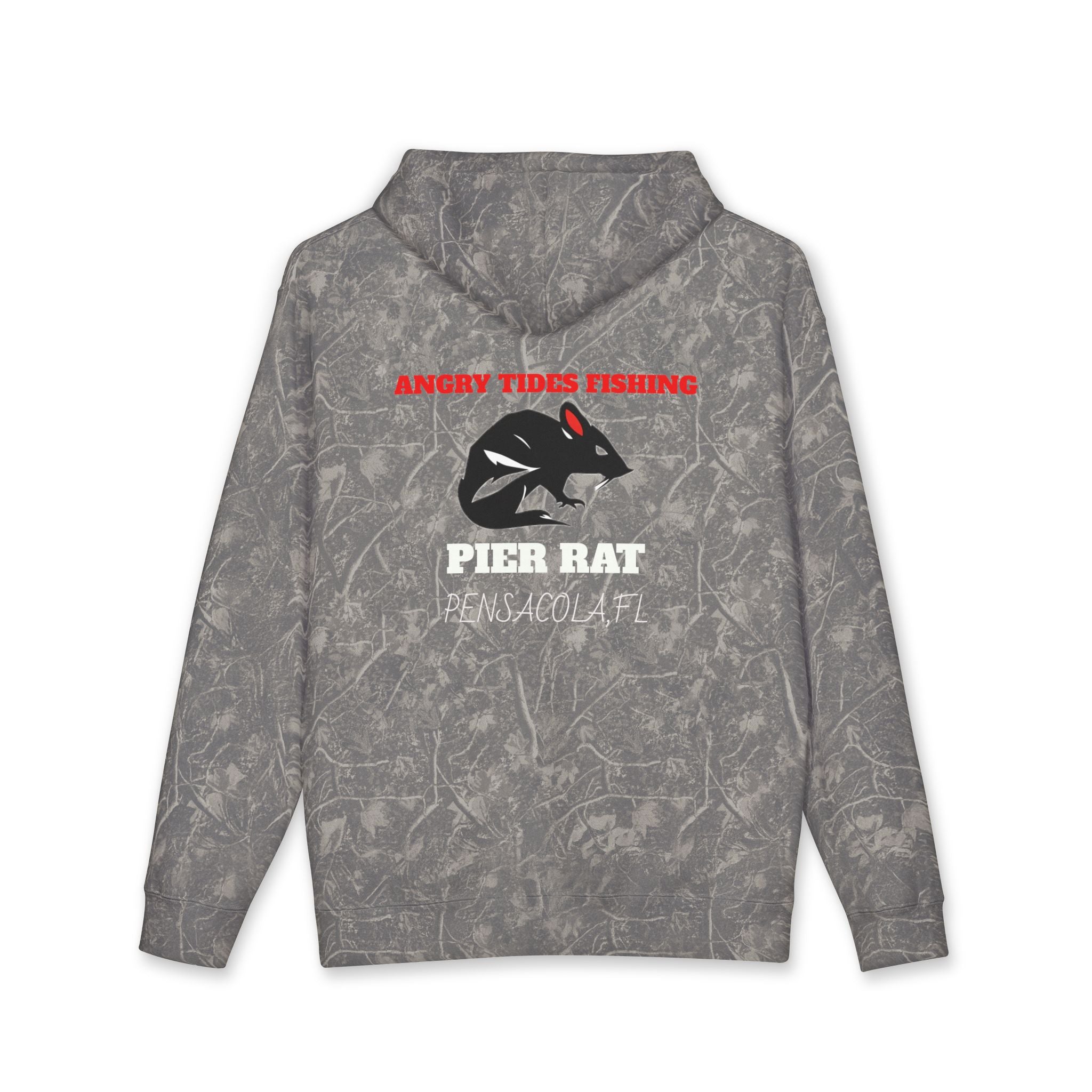 Hoodie — Angry Tides Fishing “Pier Rat” Pensacola Graphic Hooded Sweatshirt