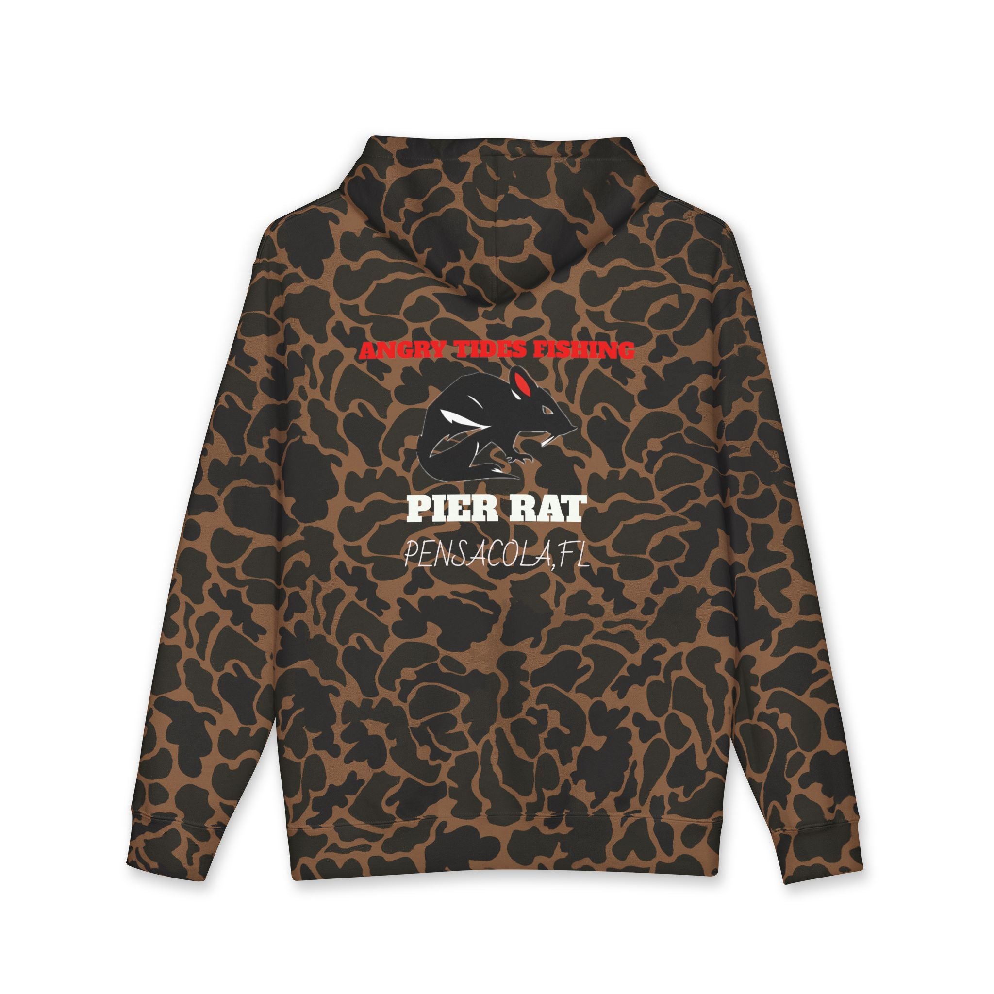 Hoodie — Angry Tides Fishing “Pier Rat” Pensacola Graphic Hooded Sweatshirt