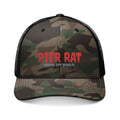 Camouflage Trucker Hat — Embroidered “PIER RAT” Fishing Cap