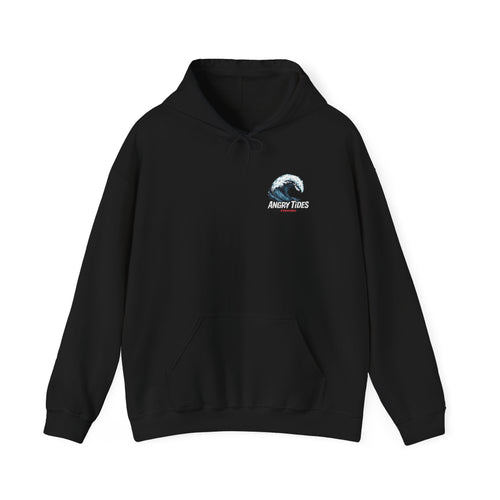 Angry Tides Wave Hoodie — Coastal Surf Graphic Sweatshirt